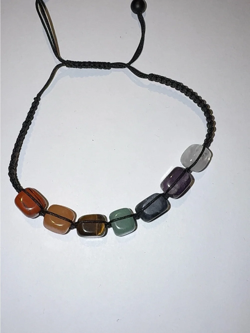 7 Chakra Natural Crystal Healing Stone Cord Bracelet